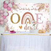 Lofaris Onederful Floral Rainbow Boho 1st Birthday Backdrop